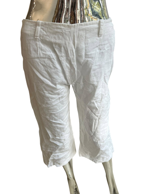 Aerostudios White Linen Cropped Pants