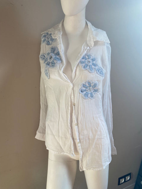 Rocco Barroco Flower Embroidery Blouse