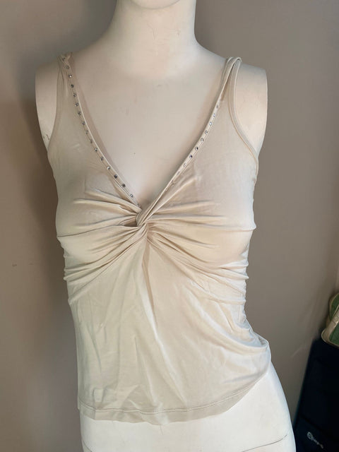 Max & Co White Rhinestone Top