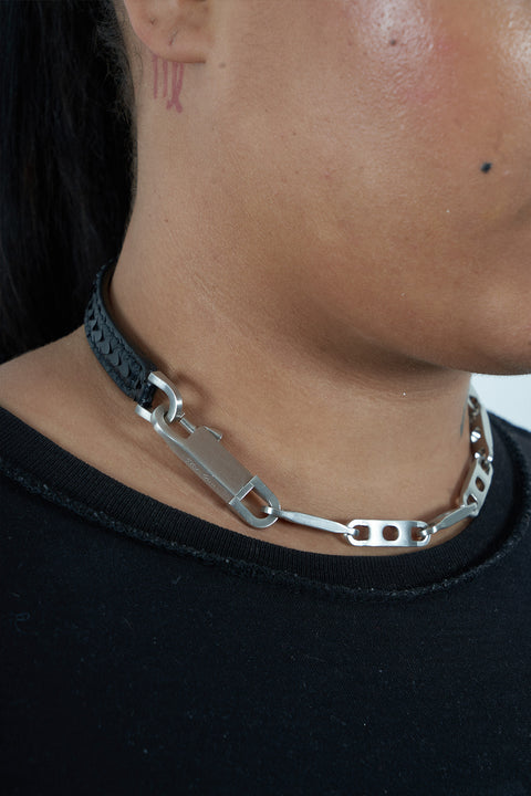 Rick Owens Leather & Silver Necklace