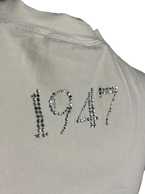 Christian Dior White Rhinestone J’adore Dior Tank Top