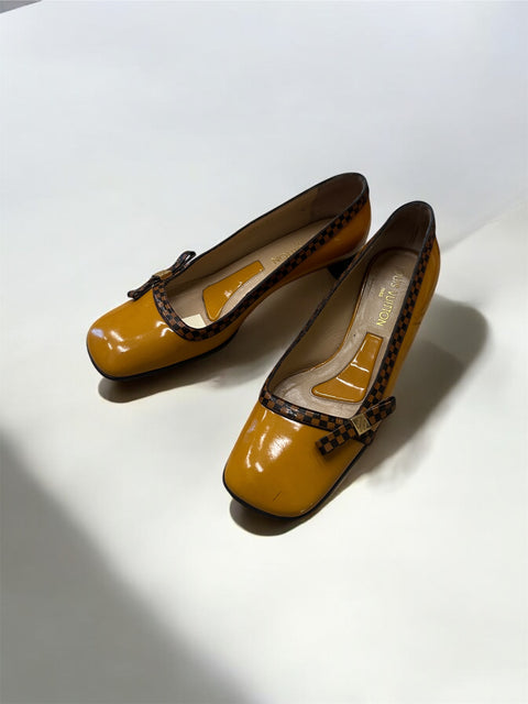 Louis Vuitton Yellow Leather Heels