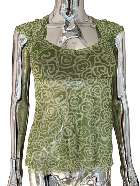 Glenfield Green Transparent Mesh Top