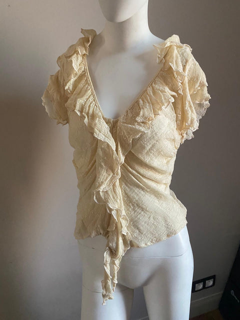 Roccobarroco Ruffled Mesh Top