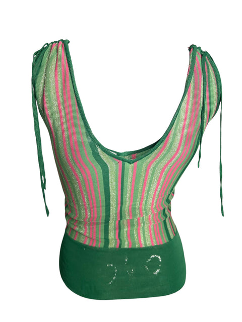Extyn Green Pink Stripes Tank Top