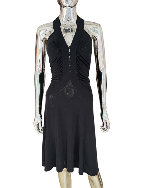Motivi Black Ruched Mid Dress