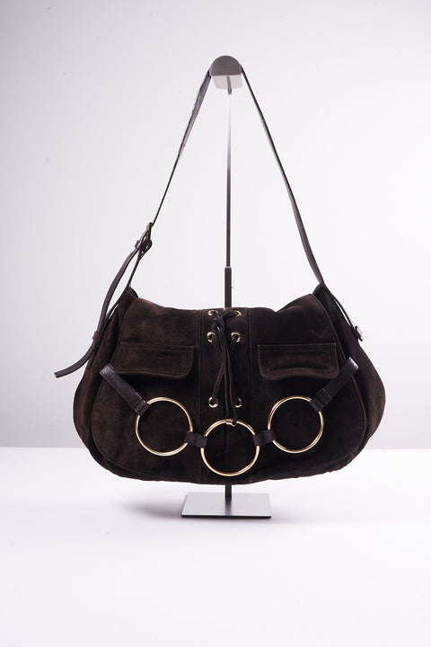 YSL Rive Gauche Archive Brown Suede Bag