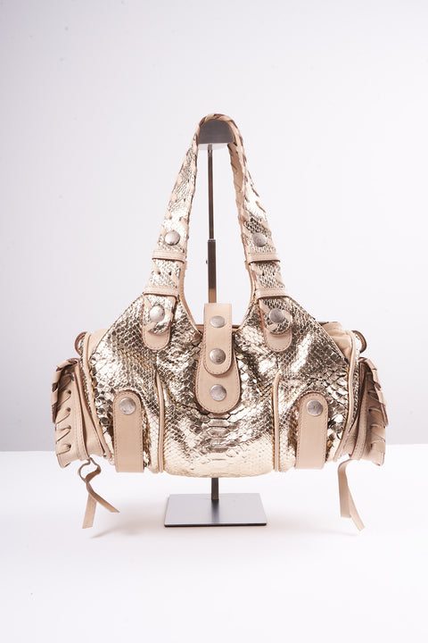 Chloé Gold Python Silverado Bag