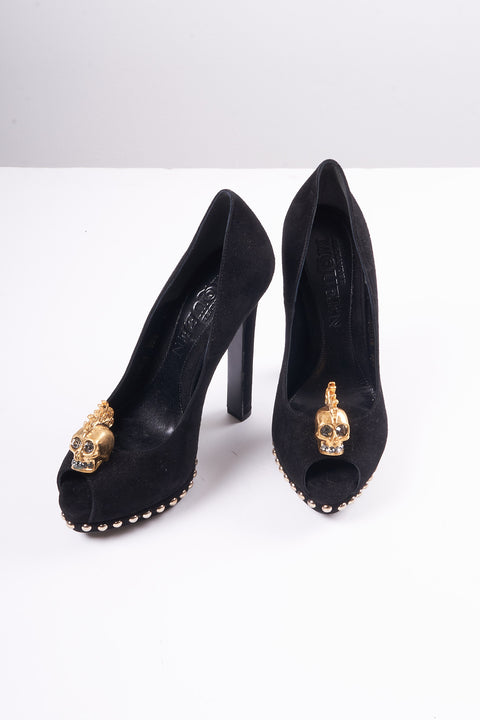 Alexander Mcqueen Skull Studded Heels size 35.5