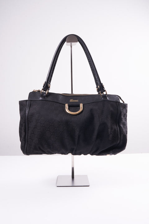 Gucci Black Monogram Gold Hardware Bag