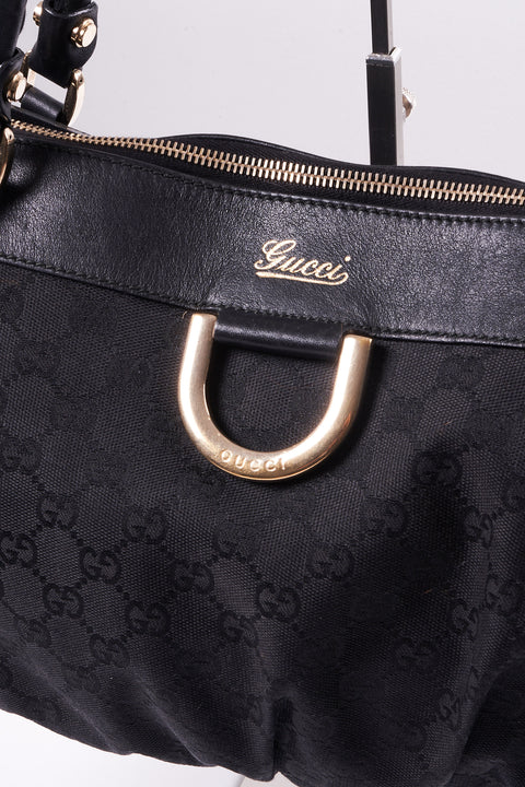 Gucci Black Monogram Gold Hardware Bag