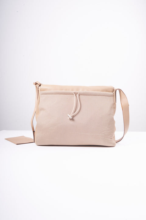 Prada Shoulder Bag Leather Nylon Beige