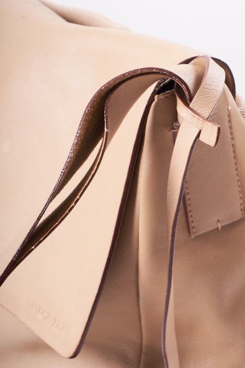 Prada Shoulder Bag Leather Nylon Beige