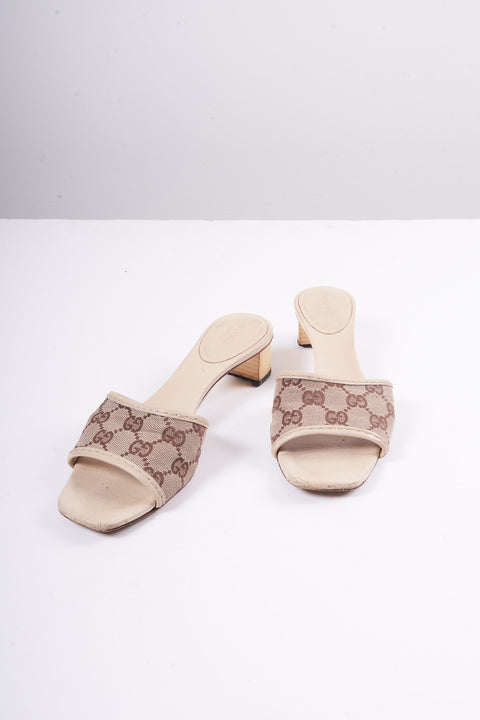 Gucci Mules Brown Monogramme