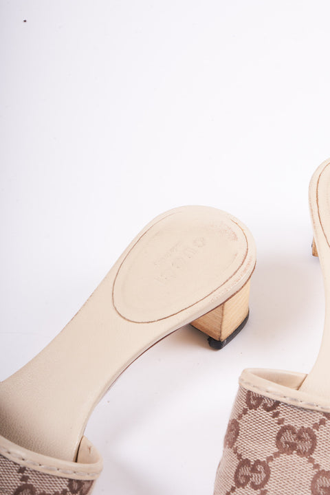 Gucci Mules Brown Monogramme