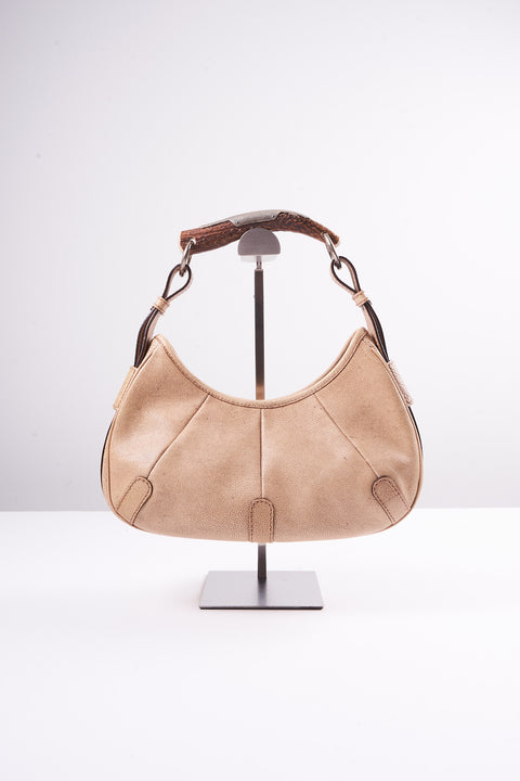 YSL Mombasa Beige Leather Shoulder Bag