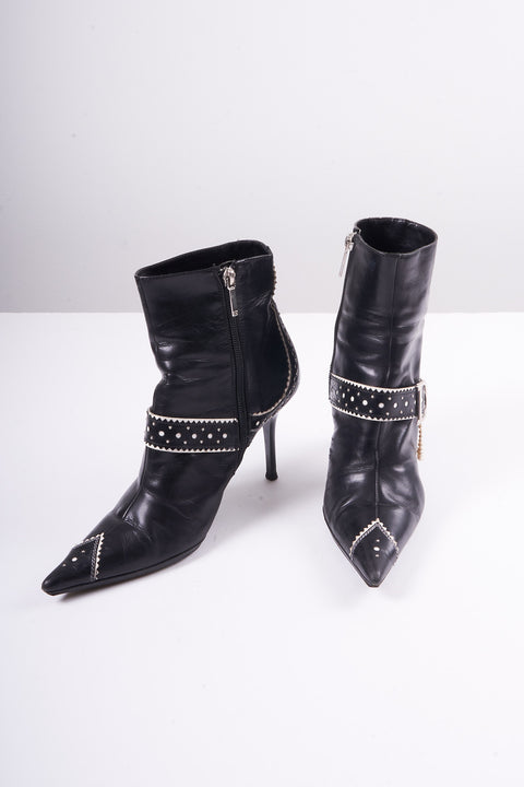 Dior Black Leather Low Boots