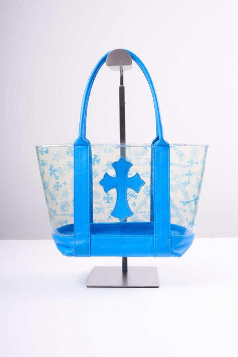 Chrome Hearts PVC & Leather Blue Tote Bag