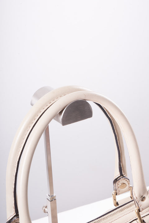 Gucci GG Canvas Guccissima Tote Bag Leather 2way White Gold
