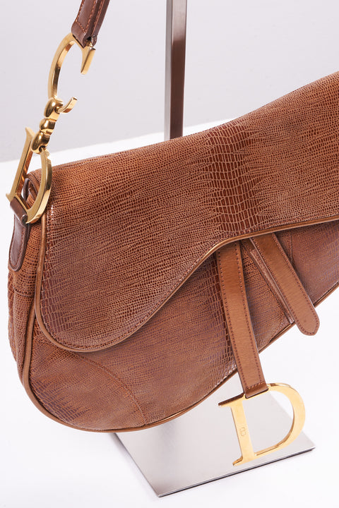 Christian Dior Saddle Caramel Brown Bag