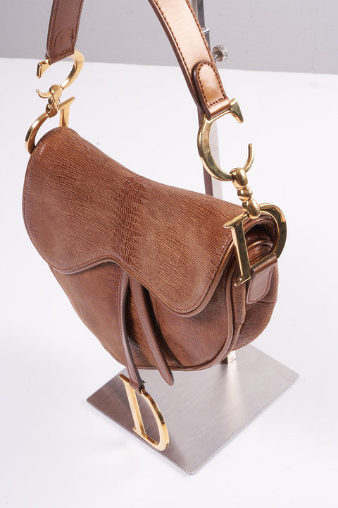 Christian Dior Saddle Caramel Brown Bag