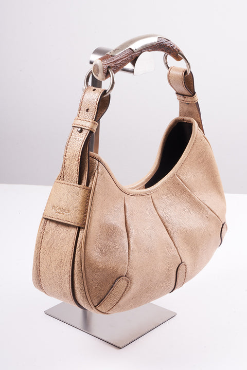 YSL Mombasa Beige Leather Shoulder Bag