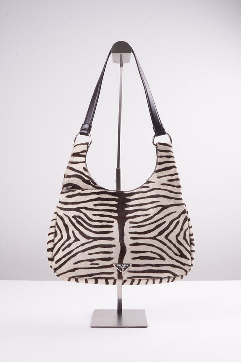 Prada Pony Hair Zebra Print Shoulder Bag