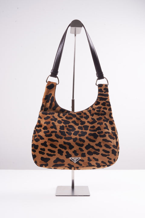 Prada Leopard Print Pony Hair Shoulder