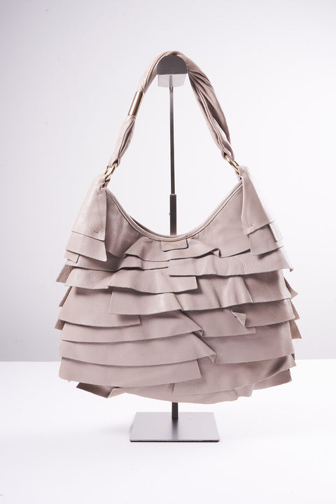 YSL Saint-Tropez Grey Leather Shoulder Bag