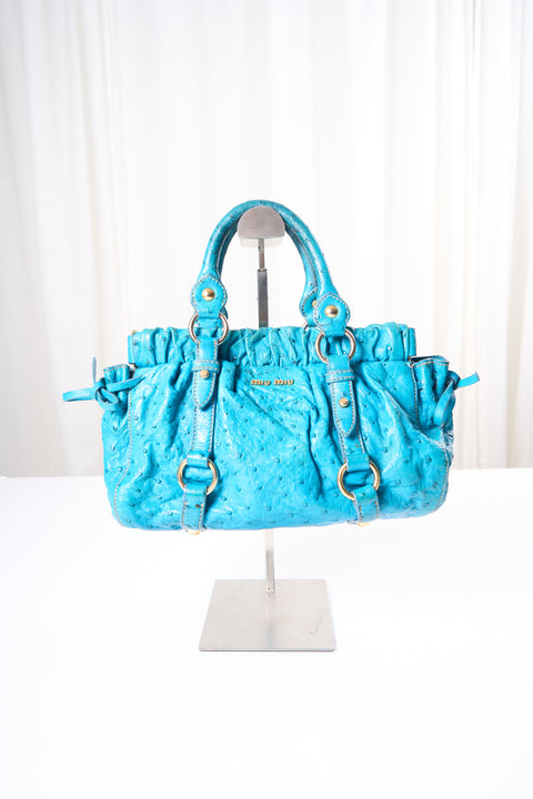 Miu Miu Ostrich Blue Bag