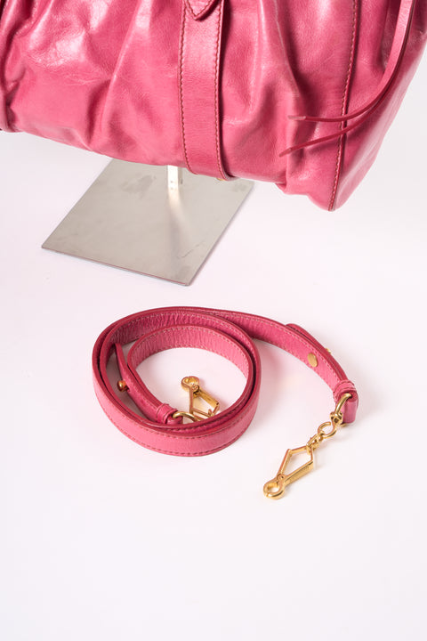 Miu Miu Vitello Pink Leather Shoulder Bag