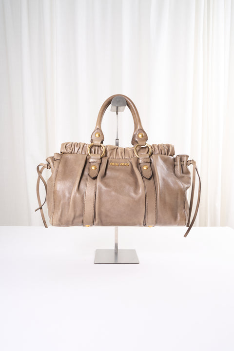 Miu Miu Light Brown Leather Vitello