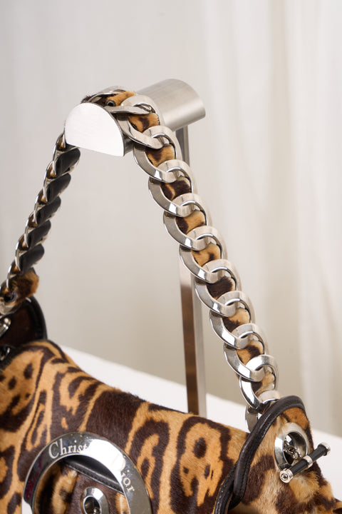 Dior Leopard Print Jazzclub Shoulder Bag w/Pouch