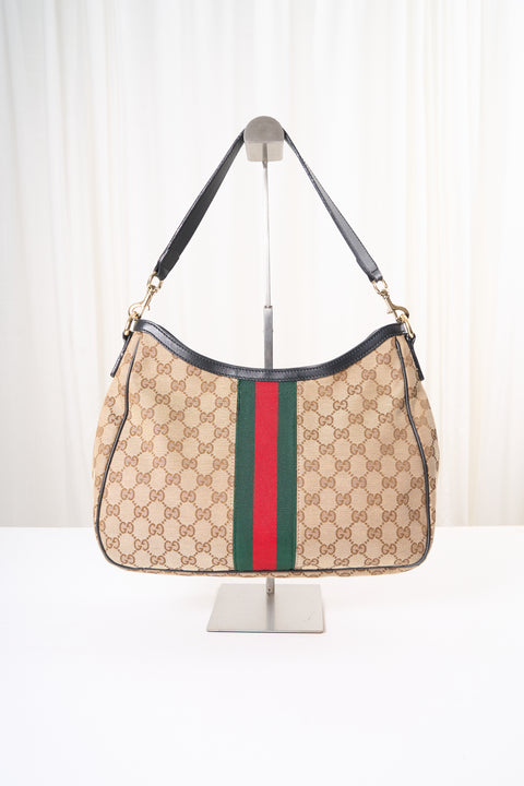 Gucci GG Canvas Sherry Line Hobbo Shoulder Bag