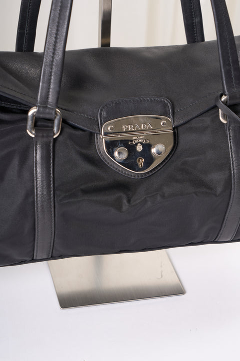 Prada Black Nylon&Leather Shoulder Bag