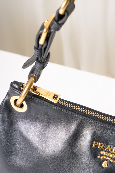 Prada Black Leather Shoulder Bag