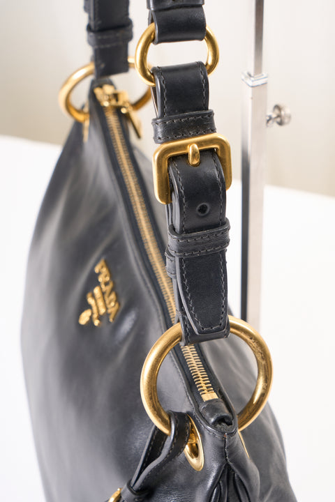 Prada Black Leather Shoulder Bag