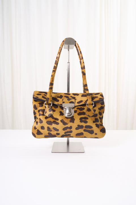 Prada Leopard Print Pony Hair Bag