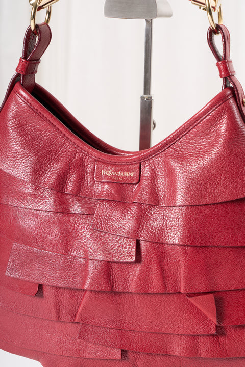 YSL Mombasa Saint-Tropez Red Leather Hand Bag