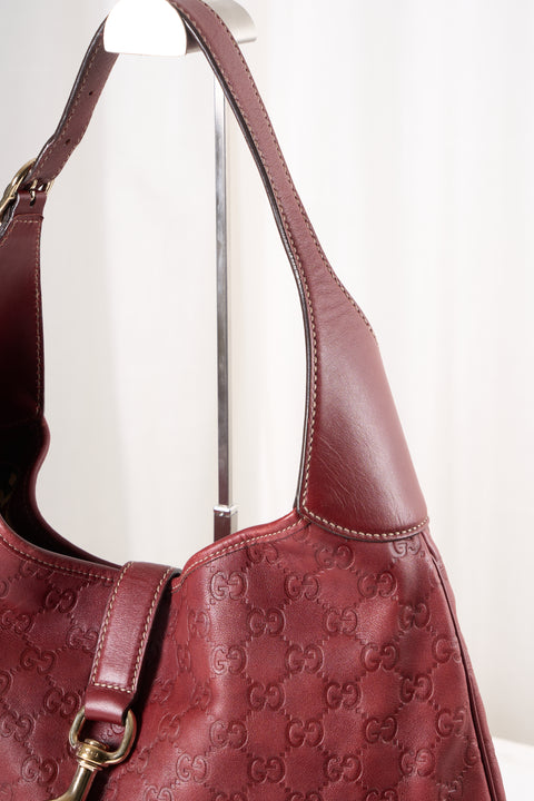 Gucci Guccissima Red Leather Hobo Bag