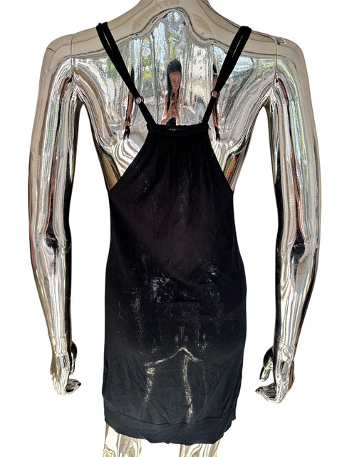 Patrizia Pepe Sheer Black Minidress With. Sequin Colllar