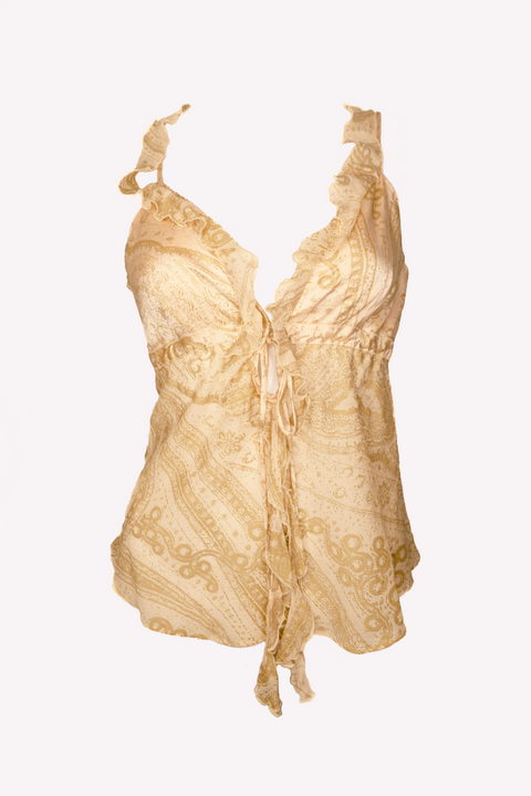 Roberto Cavalli Pink & Beige Top