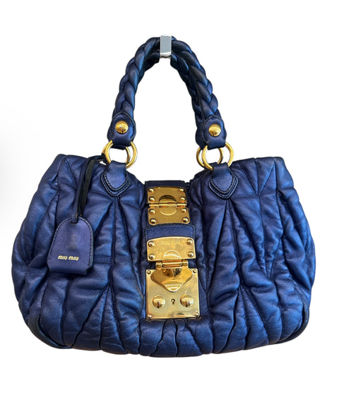 MiuMiu Blue Leather Bag