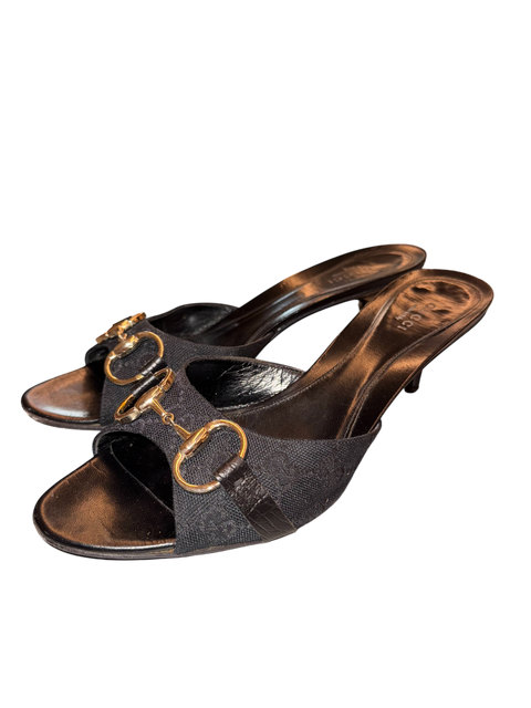 Gucci Black Mules Horsebit 39