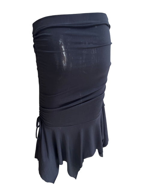 Lizalú Black Ruching Detail Skirt