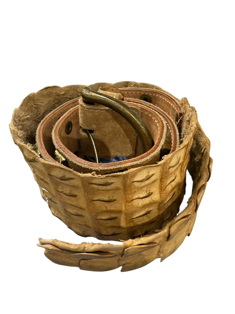 Crocodile Tale and Leather Belt