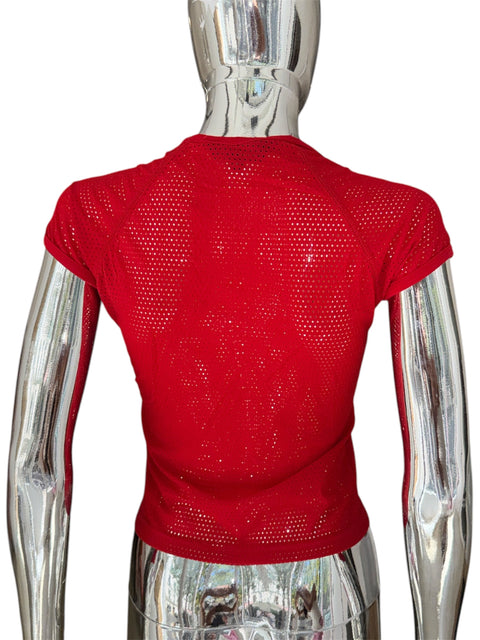 French Connection Red Transparent T-shirt