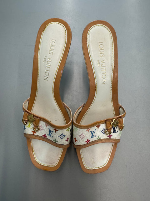 Louis Vuitton Mules Leather and Wood Size 39
