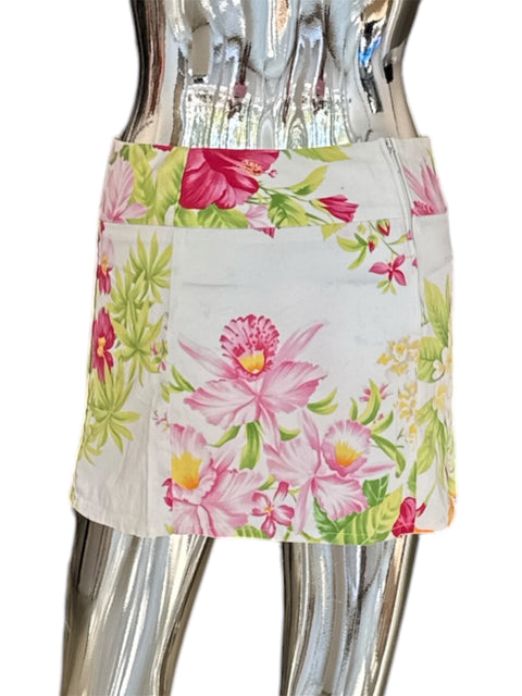 United Colors Of Benetton White Floral Print Skirt