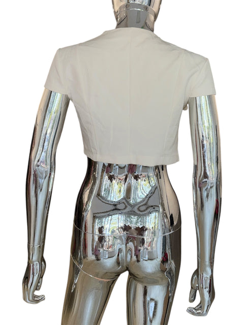 Vintage White Short Sleeve Bolero Jacket